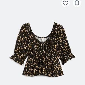 Mason & Belle Floral Black Blouse